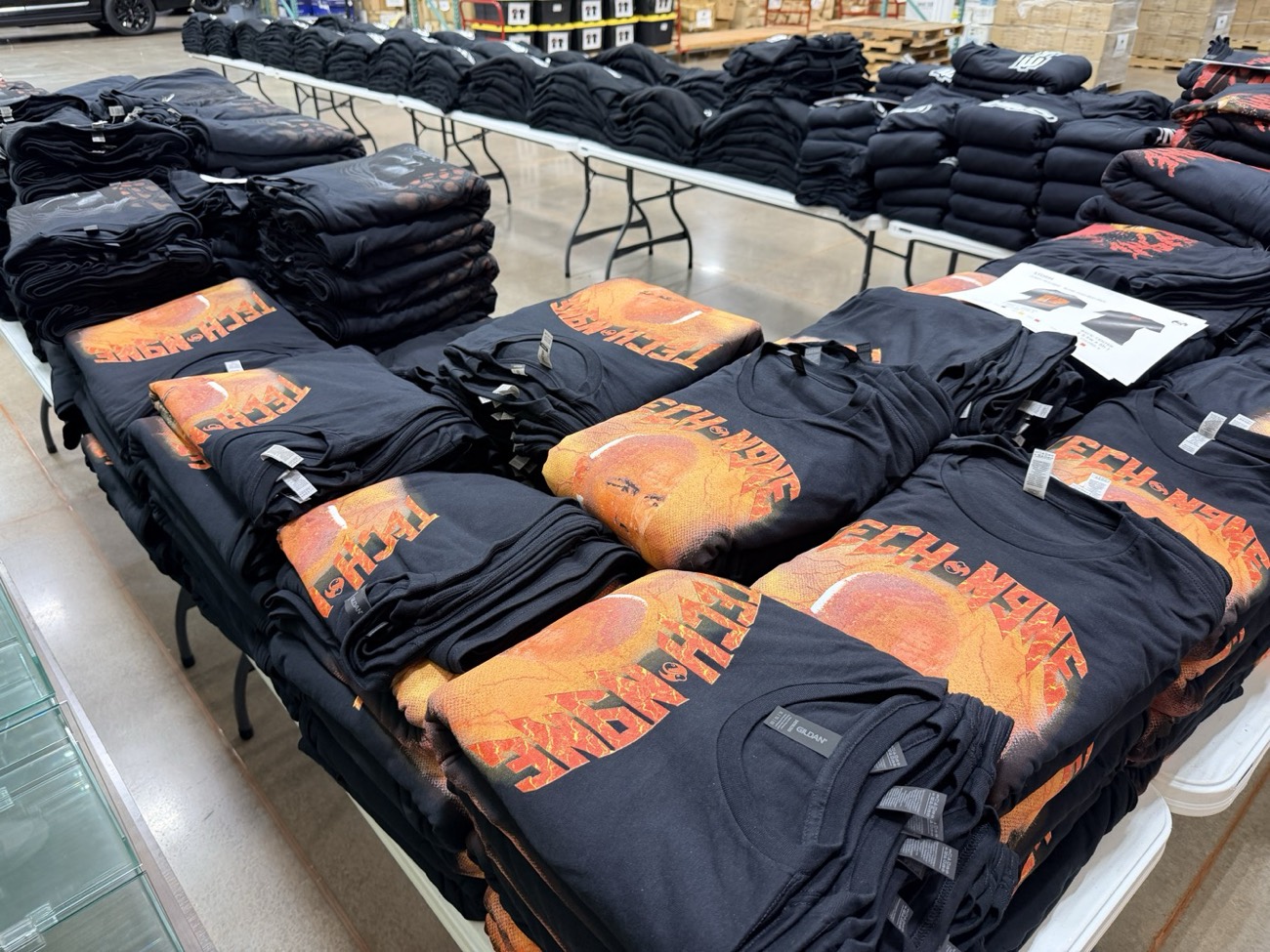 Strange Wid' It Tour 2026 printed merch stacks
